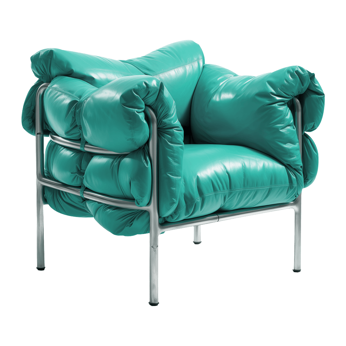 Living Room Accent Chair - Teal, Leather