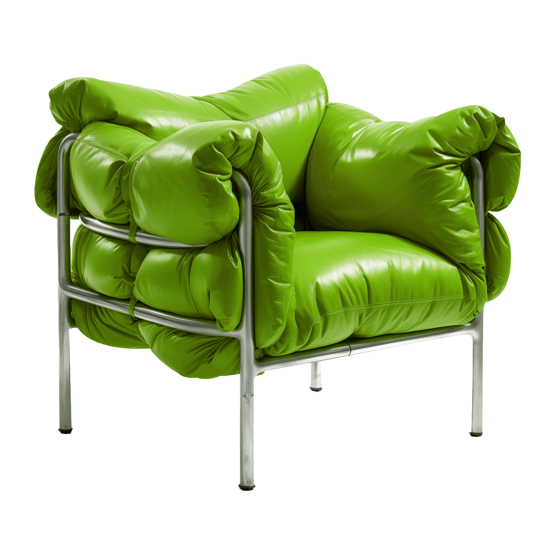 Living Room Accent Chair - Green, Leather